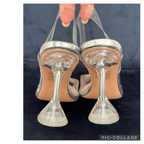 WETKISS DRESSY CLEAR CRYSTAL RHINESTONES SLINGBACK WEDDING PARTY NEW YEARS - Picture 6 of 9